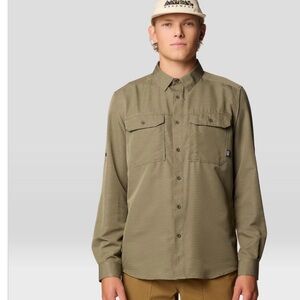 Mountain Hardwear Canyon Stone Green Button-Up Shirt